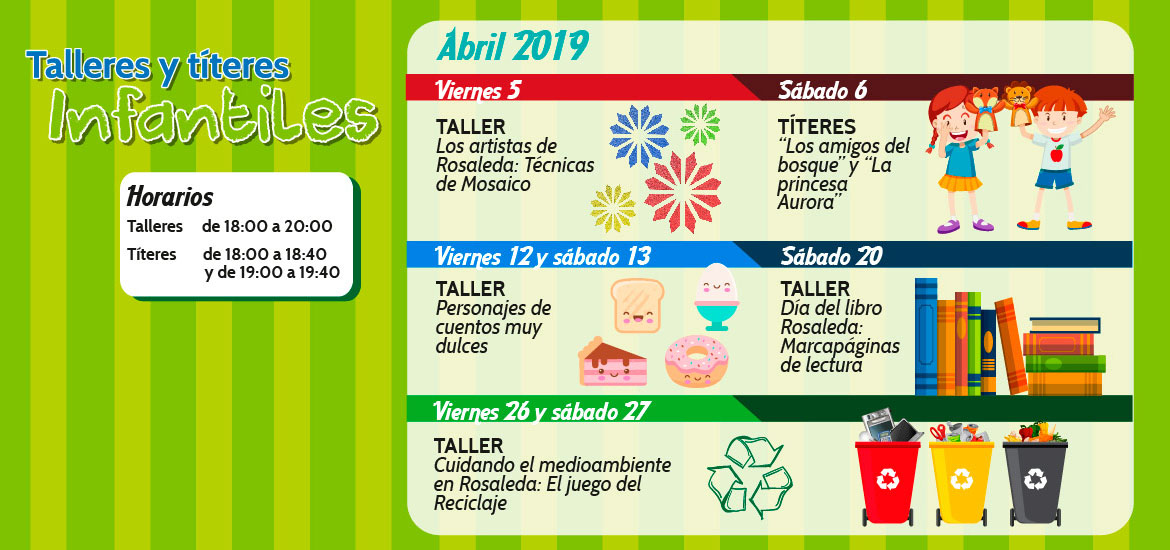 Talleres y títeres infantiles (abril 2019)