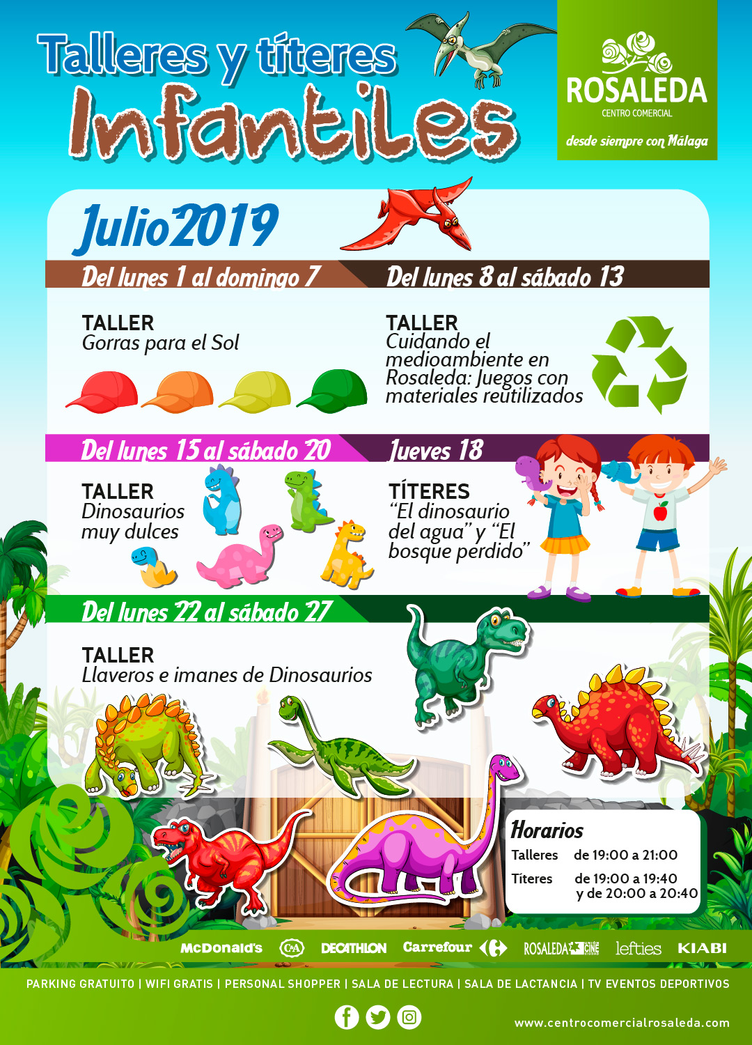 Talleres y títeres infantiles (julio 2019)