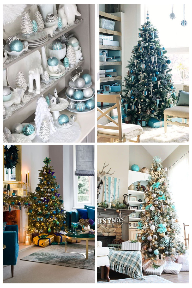 árboles de navidad azules