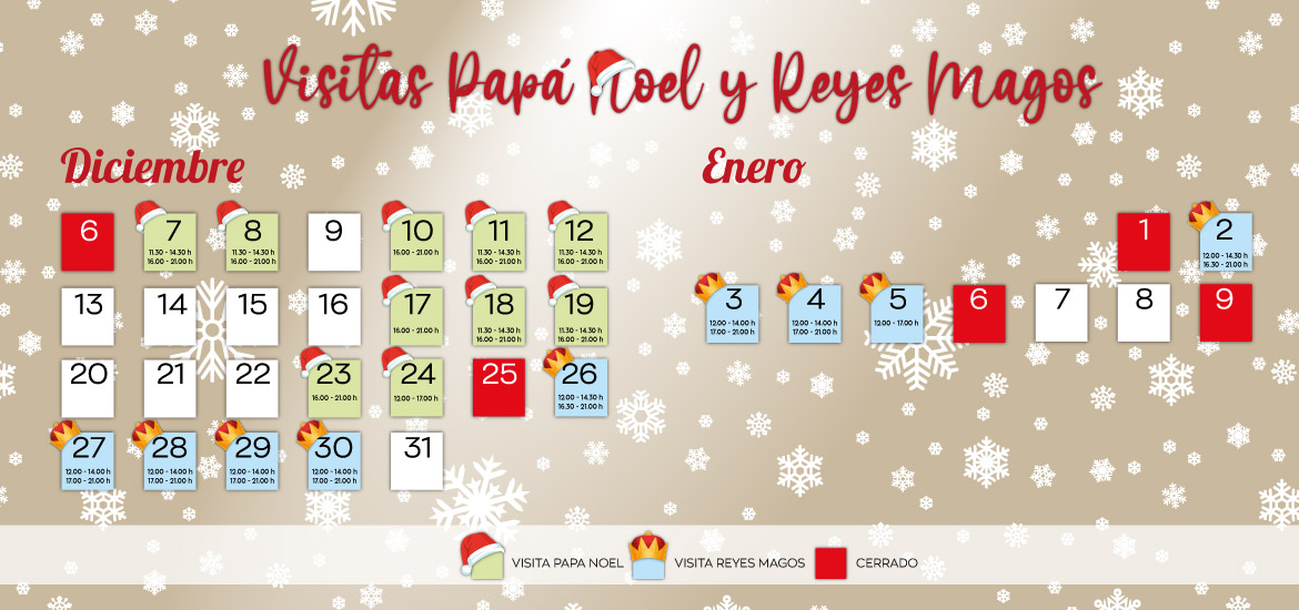 Visita Papá Noel y Reyes Magos