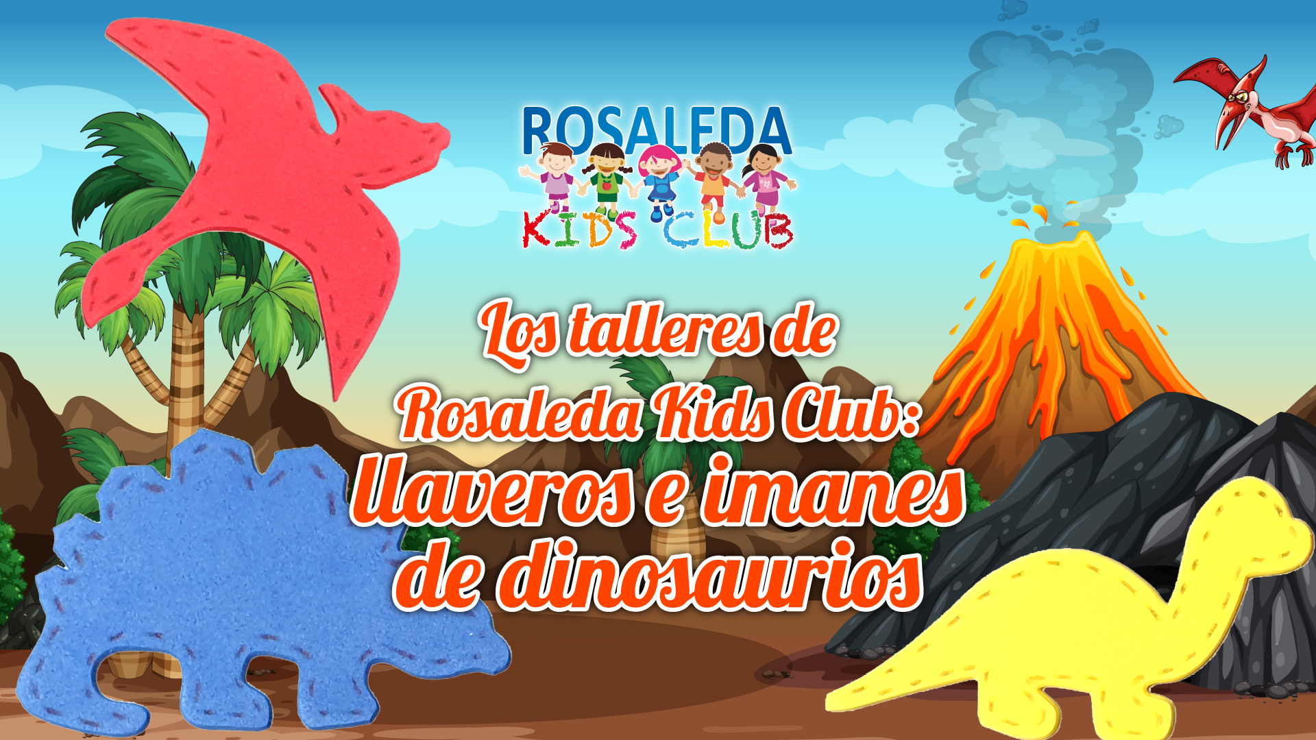 Los talleres de Rosaleda Kids Club: llaveros e imanes de dinosaurios