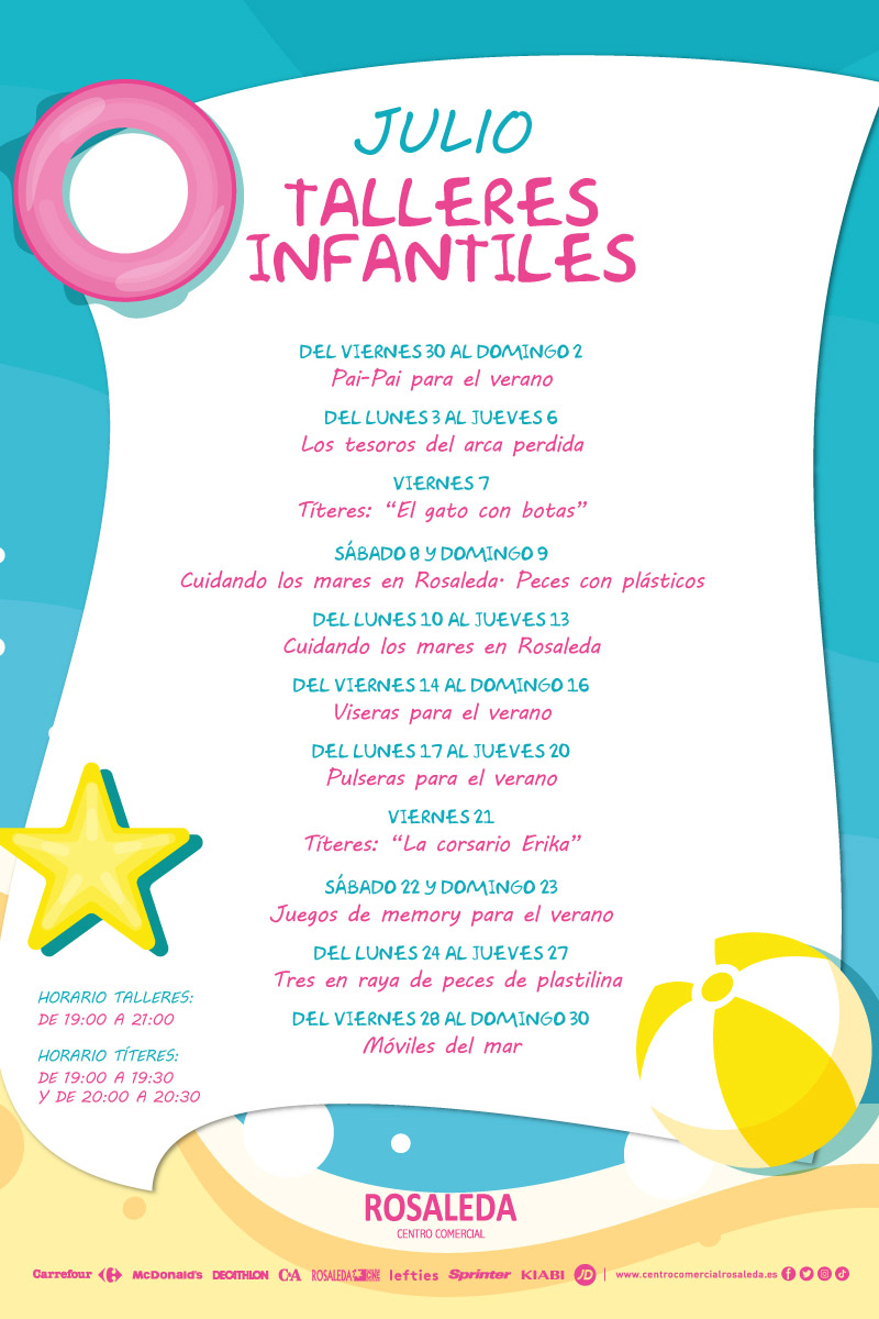 Talleres infantiles de julio