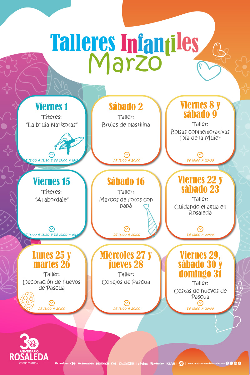 Talleres infantiles marzo - CC Rosaleda