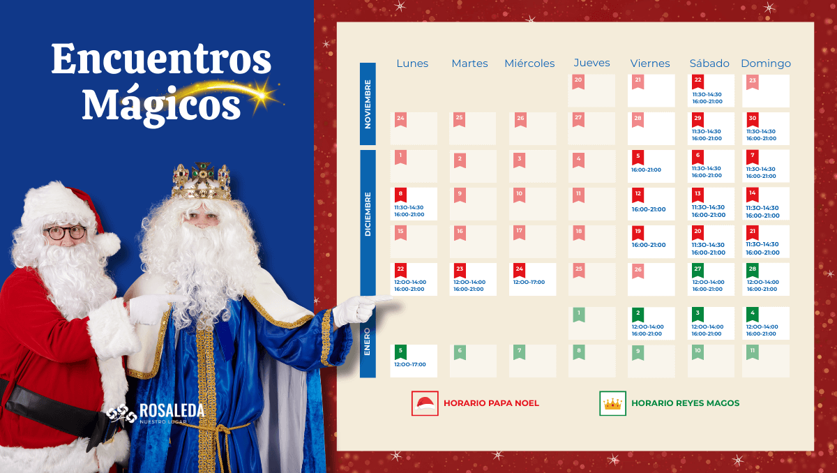horarios reyes papa noel